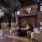 Large lounge with brick fireplace 